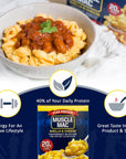 Muscle Mac  Shells  Cheese Pasta For All Ages 20 Grams Of Protein Per Serving Real Cheese NonGMO 11 Ounce Pack of 12