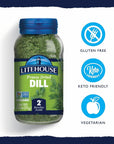 Litehouse Freeze Dried Dill - Substitute for Fresh Dill, Jar Equal to 2 Dill Fresh Bunches, Organic, Dill Weed Seasoning, Non-GMO, Gluten-Free - 0.35 Ounce 2-Pack