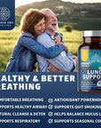 Number One Nutrition N1N Premium Lung Support Supplement [10 Potent Ingredients] Natural Lung Cleanse & Detox with Quercetin, Bromelain and Vitamin C to Help Support Respiratory Health, 60 Veg Caps