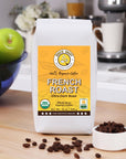 North Coast Roasting Company Dark Roast Low Acid Organic Coffee Whole Bean  French Roast USDA Certified Organic Coffee Beans 12 Ounce Bag