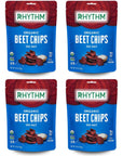 Rhythm Superfoods Cripsy Beet Chips, Salted, Organic and Non-GMO, Vegan/Gluten-Free Superfood Snacks, 1.4 Oz (Pack of 4)