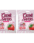 Creme Savers Strawberries and Creme Hard Candy  The Taste of Fresh Strawberries Swirled in Rich Cream  The Original Classic Creme Savers Brought To You By Iconic Candy  Two 625oz Strawberry Bags