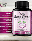 Organic Beet Root Powder 1350mg 200 Veggie caps Superfood Nitric Oxide Strongest Premium Supplement Natural Nitrates w/Black Pepper for Best Benefits - Vegan, Non-GMO, & Gluten-Free Made in USA