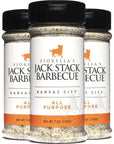 Jack Stack Barbecue All Purpose Dry Rub Seasoning - Kansas City Spice 3 Pack 7oz Each