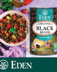 Eden Organic Black Beans 15 oz Can 12Pack Case No Salt Added NonGMO US Grown Heat and Serve Macrobiotic Turtle Beans Frijol Negro Caviar Criollo