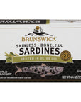 Brunswick Wild Caught Skinless and Boneless Sardines Served in Olive Oil 44 Ounce