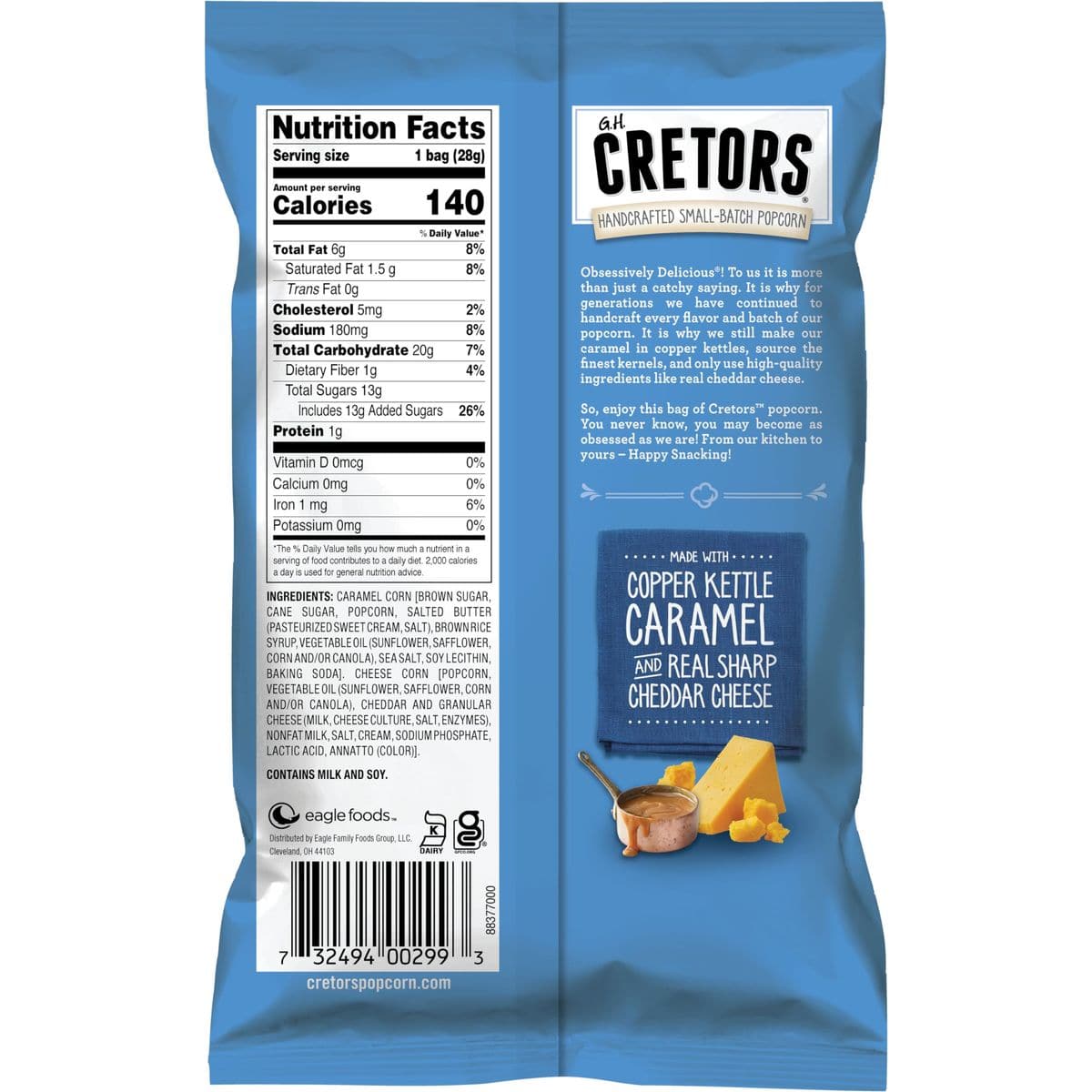 GH Cretors Popcorn Cheese  Caramel Mix 1 Ounce Pack of 40