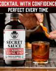 Bartenders Secret Sauce Old Fashioned Mix  Makes 64 Cocktails  Handcrafted Old Fashioned Syrup with Bitters Orange Cherry Organic Cane Sugar  More Complex than Bitters and Simple Syrup  16Ounce 1 Pack