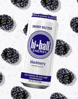 Hiball Clean Energy Seltzer Water Caffeinated Sparkling Water Made with Vitamin B12 and Vitamin B6 Sugar Free 16 Fl Oz Pack of 8 Blackberry