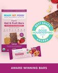 Ready, Set, Food! Organic Oat Fruit Bars | Apple Cinnamon & Peanut Butter Strawberry (Variety 4 Pk) | Organic Toddler Snack Bar 8 Top Allergens: Peanut, Egg, Milk, Cashew, Almond, Walnut, Sesame, Soy