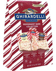 Ghirardelli Chocolate Limited Edition Peppermint Bark Assorted Squares and Snowmen Holiday Bag, Individually Wrapped Christmas Chocolates, 12.7 Ounces, Red, White