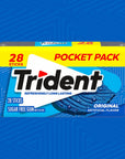 Trident Original Sugar Free Gum 6 Pocket Packs of 28 Pieces 168 Total Pieces28 Count Pack of 6