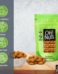 Oh Nuts Dry Roasted Unsalted Almonds  Fresh  Healthy Tasty Almonds  No Salt No Oil AllNatural Protein Keto Snacks  Resealable 2Lb Bulk Bag  Low Sodium Vegan  GlutenFree Snacking