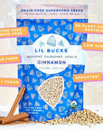 Lil Bucks Sprouted Buckwheat Groats Raw Organic, Grain-Free Granola (CINNAMON, 3 Pack)