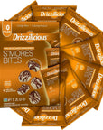 Drizzilicious Smores 10 Pack  Mini Snack Chocolatey Rice Cakes  Vegan Air Popped Chia Quinoa Flax Smore Snacks