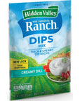 Hidden Valley Dips Mix Creamy Dill 9 oz Packets Pack of 6