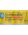 SUSTAINABLE SEAS Chunky Light Tuna in Water No Salt 6 OZ