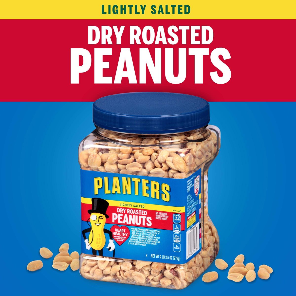 Planters Lightly Salted Dry Roasted Peanuts 6 ct Pack 22 lb Containers