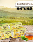 Essence Of Ginger Natural Honey Ginger Tea  20 Packets  Instant Herbal Tea Bags Made With Real Pure Honey and Fresh Ginger Root  Caffeine Free