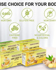 Essence Of Ginger Natural Honey Ginger Tea  20 Packets  Instant Herbal Tea Bags Made With Real Pure Honey and Fresh Ginger Root  Caffeine Free