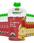 Sprout Strawberry Pear Banana Organic Baby Food 3.5 oz Pack of 12