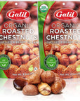 Galil Organic Roasted Chestnuts Pack of 2 - Shelled & Ready to Eat - Gluten Free, Vegan, Organic, Non-GMO, Kosher Snacks - Great for Baking, Cooking & Turkey Stuffing 3.5oz Bags