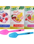 True Lemon Kids Variety 1 of each Blue Raspberry Fruit Punch Pink Lemonade Pack of 3 with By the Cup Mood Spoons