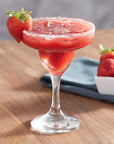 Island Oasis Strawberry Fruit Puree and Pina Colada Beverage Mix 1 Liter of each with Set of By The Cup Coasters