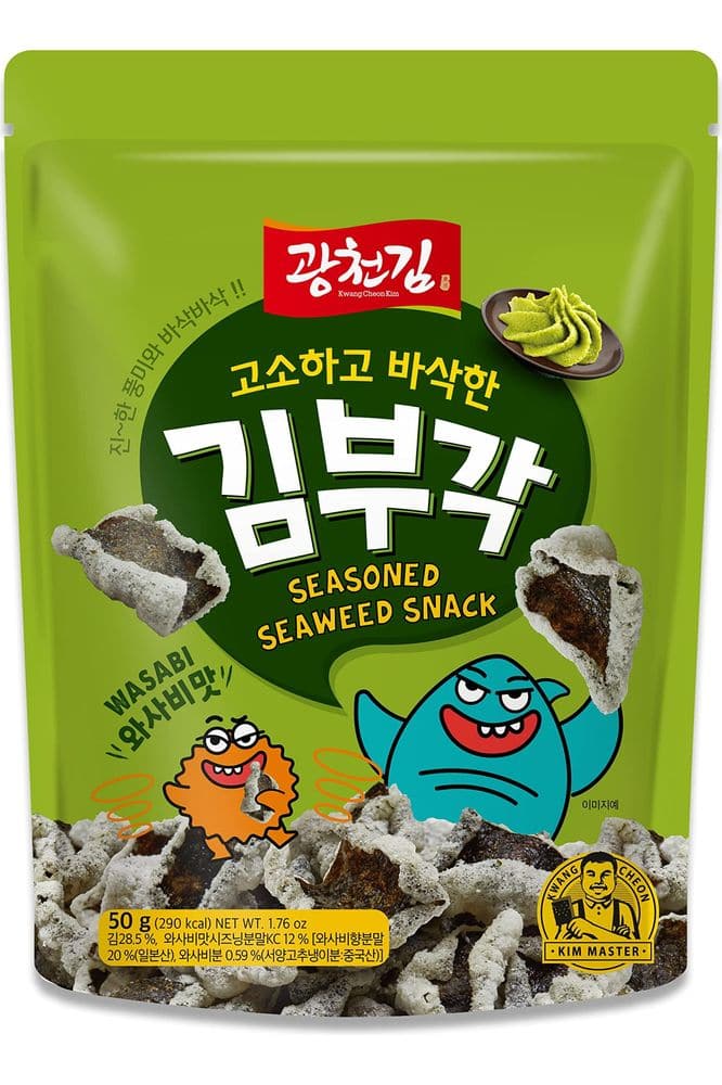 KIMNORI Kwangcheon Kim Gimbugak Baked Seaweed Snacks - Original Flavor Korean Crispy Seaweed Chips in Resealable Bag 50g 1.76 ounce ??? ????????? ????? ?????