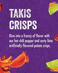 Takis Crisps Fuego Potato Crisps, Hot Chili Pepper and Lime Artificially Flavored, 5.5 Ounce Canister