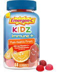 Emergen-C Kidz Immune+ Immune Support Dietary Supplements, Flavored Gummies with Vitamin C, B Vitamins and D for Support, Fun-Tastic Fruit - 44 Count