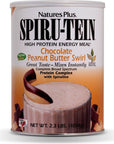 NaturesPlus SPIRU-TEIN Shake - Chocolate Peanut Butter - 2.3 lbs, Spirulina Protein Powder - Plant Based Meal Replacement, Vitamins & Minerals for Energy - Vegetarian, Gluten-Free - 34 Servings