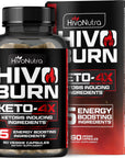 HivoBurn 4X Keto Diet Pills & Weight Management Supplement for Men & Women with MCT Oil, Green Coffee Bean Extract Raspberry Ketones - Vegan Capsules