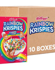 Rice Krispies Rainbow Krispies Breakfast Cereal 8g Whole Grains Original 10 Boxes