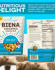 BIENA Chickpea Snacks  Crunchy Roasted Chickpeas  High Fiber Vegan Protein Snacks for Adults and Kids  Individual Pack  Sea Salt