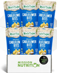 Rhythm Cauliflower Bites Sea Salt Vegan Paleo Friendly GlutenFree Mission Nutrition Vegan Box 6 Pack