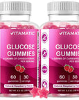 Vitamatic Glucose Chweble Gummies - 60 Count - Natural Raspberry Flavor - 4G of Carbohydrate per Serving (2 Bottles)