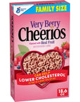 Cheerios Very Berry Cheerios Heart Healthy Cereal, Gluten Free Cereal With Whole Grain Oats, 18.6 OZ Family Size