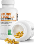 Bronson Vitamin B Complex with Vitamin C - Immune Health, Energy Support & Nervous System Support - Non-GMO, 250 Vegetarian Capsules