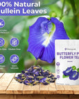 Blue Butterfly Pea Flower Tea NonGMO  CaffeineFree Herbal Tea bags Healthy Dried Butterfly Pea Flower for Blue  Purple Drinks and Food Coloring 40 Bags