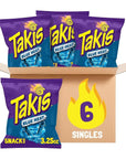 Takis Blue Heat Rolled Spicy Tortilla Chips 3.25 Ounces Each