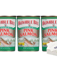 Bumble Bee Salmon Pink Canned 1475Ounce Cans Pack of 3 with Bay Area Marketplace Napkins