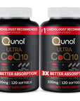 Qunol Ultra CoQ10 100mg Softgels- 3x Better Absorption, Antioxidant for Heart Health & Energy Production, Coenzyme Q10 Vitamins and Supplements, 8 Month Supply, 120 Count (Pack of 2)