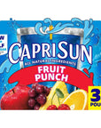 Capri Sun Fruit Punch Naturally Flavored Juice Drink Blend (30 ct Box - 6 fl oz Pouches)