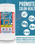 Yerba Prima Prebiotic Colon Care Formula, 20 oz Powder with FOS - Natural Psyllium Fiber, Magnesium, Selenium - Non-GMO, Gluten Free, Vegan Daily Supplement - For Men & Women