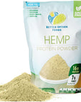 Better Option Foods Hemp Protein Powder - Easy-to-Digest Fiber Protein Powder for Oatmeal, Smoothies & Baked Goods - Non GMO, Zero Dairy & Gluten Free, Vegan, Plant Based Protein Powder, 16 oz