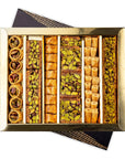 Anabtawi Middle Eastern Sweets  50Piece Assorted Baklava Pistachio and Almond Pastry  Traditional Arabic Baklava Gift Box  No Preservatives No Additives  Gourmet Baklava Pastry Boxes  400g