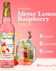 Jordans Skinny Mixes Sugar Free Syrup Meyers Lemon Raspberry Flavor Fruit Flavored Water Enhancer Drink Mix for Ice Tea Lemonade  More Zero Calorie Flavoring Keto Friendly 254 Fl Oz 1 Pack