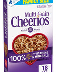 Cheerios Multi Grain Cheerios Heart Healthy Cereal, 18 OZ Family Size Cereal Box