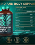 Essential Amino Acid Supplement - 3,000mg+ All 9 Essential BCAAs Amino Acids Complex for Power and Recovery - Lysine, Tryptophan, Isoleucine, Methionine - 120 Vegan, Non-GMO, Keto BCAA Capsules